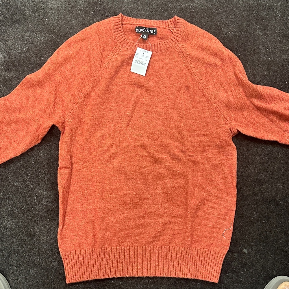 J. Crew Men's Vibrant Orange Crewneck Sweater